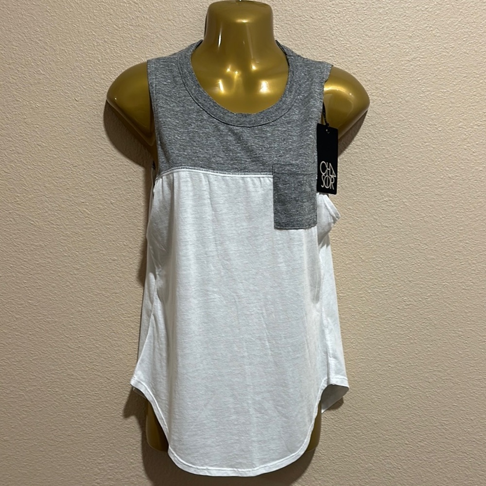 CHASER Color Block Pocket Tank, Size S, NWT